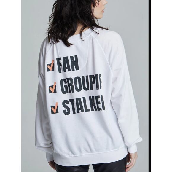 Recycled Karma Fan Checklist Sweatshirt White Lightning Bolt - Picture 2 of 6